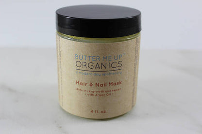White Smokey Hair &amp; Nail Mask for long hair growth and healthy hair, shown in a sleek jar with natural ingredients.