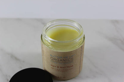White Smokey Hair &amp; Nail Mask for long hair growth and healthy hair, shown in a jar with a creamy texture.