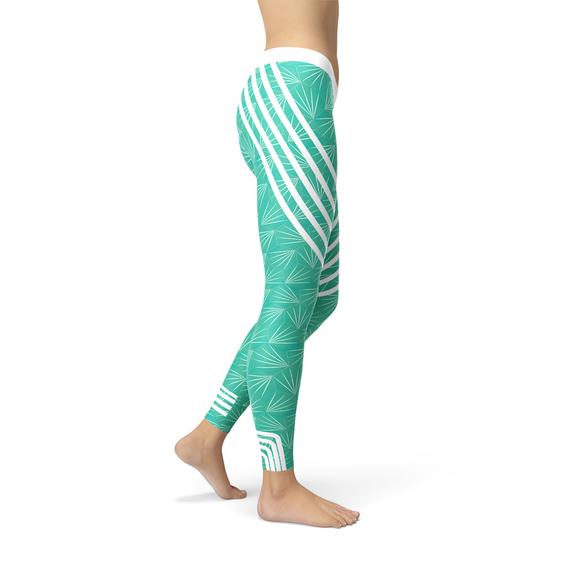 Maroon Sooty turquoise sports leggings with a high waistband and breathable fabric, suitable for workout and athletic activities.