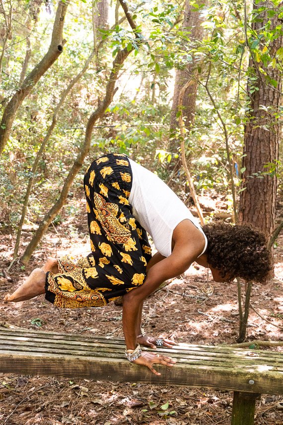 Black Elephant boho pants for women, featuring a relaxed fit and hippie style, perfect for yoga and casual wear by Tan Smokey.