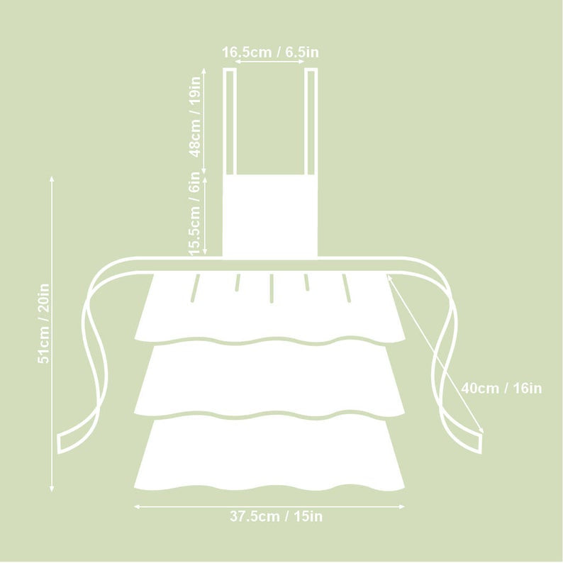 Kids winter motive apron with snowflake print, cotton-poly blend, featuring a charming winter design by Rose Trillium.
