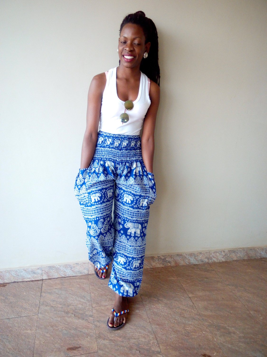 High waist African animal print T-shirt by White Baobab featuring bold animal patterns and a stylish high waist design.