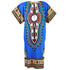 African Maxi Dashiki Dress by White Baobab, long colorful dress with traditional African patterns and vibrant fabric.