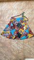 African vintage kitenge wrap mini skirt by White Baobab, showcasing colorful patterned fabric and stylish design.
