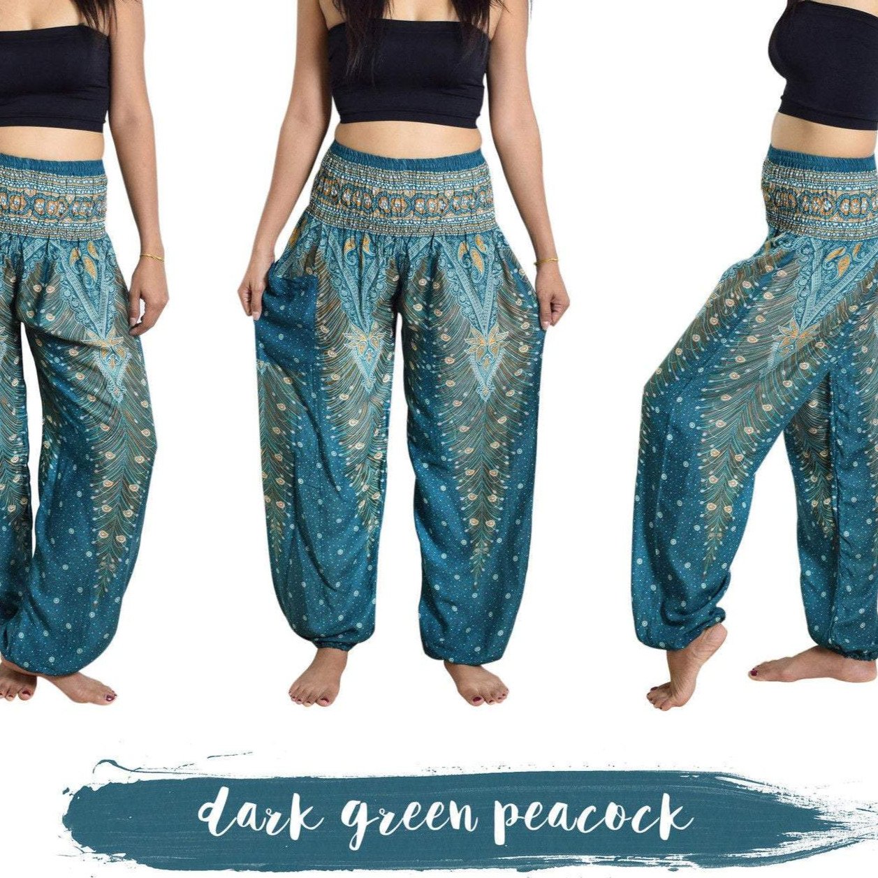 Handmade African Tradition Pant from White Baobab, featuring vibrant traditional fabric and relaxed fit, styled with a T-shirt.