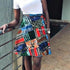 Vintage Batik Wrap Mini Kitenge Skirt by White Baobab featuring vibrant African round kitenge fabric and wrap design.