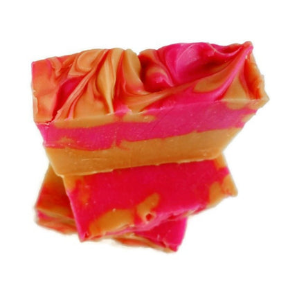 Yellow Shadow Orange Blossom Soap for bath and beauty, showcasing a vibrant orange soap bar with floral scent details.