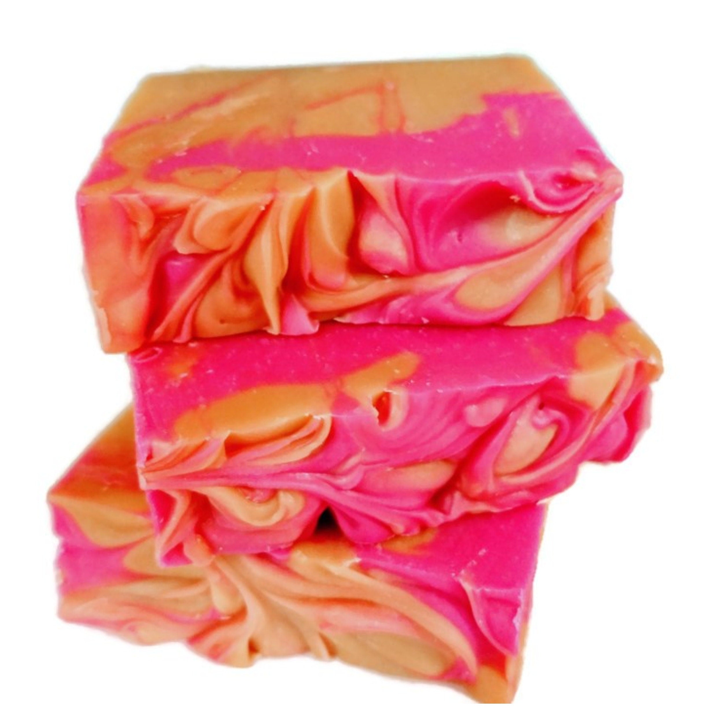 Yellow Shadow Orange Blossom Soap for bath and beauty, showing a bar with orange blossom scent and floral design.