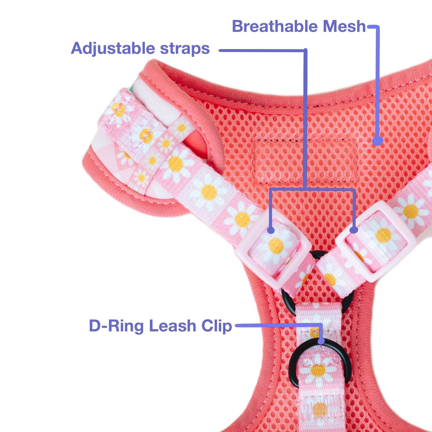 Lilac Hemera Precious Peach Collection adjustable pet harness with soft straps and secure buckle, designed for comfortable pets.