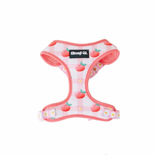 Lilac Hemera Precious Peach Collection adjustable pet harness with soft peach-colored straps and metal buckle for pets.