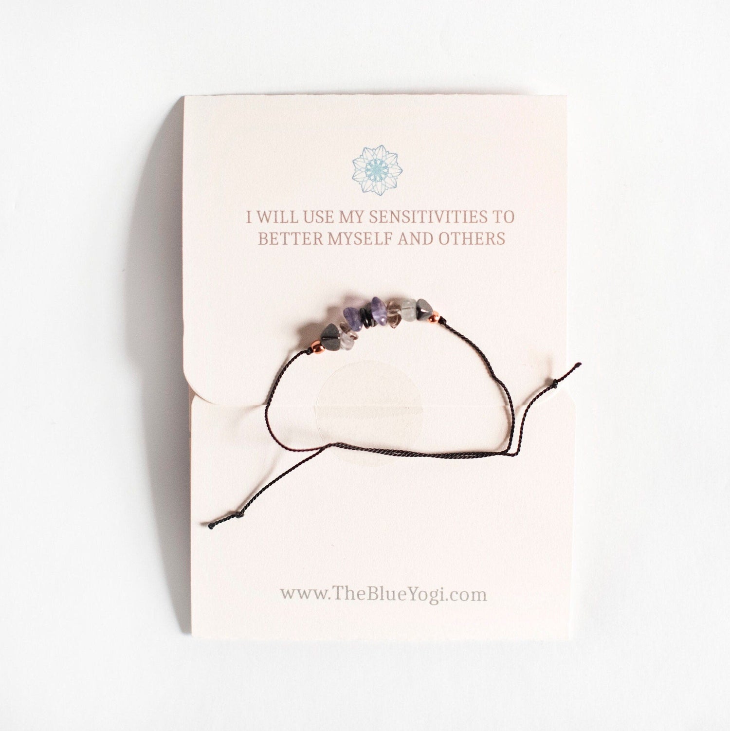 Turquoise Mulberry Empath crystal bracelet anklet with boho style, casual minimal design, featuring tie closure and turquoise beads.