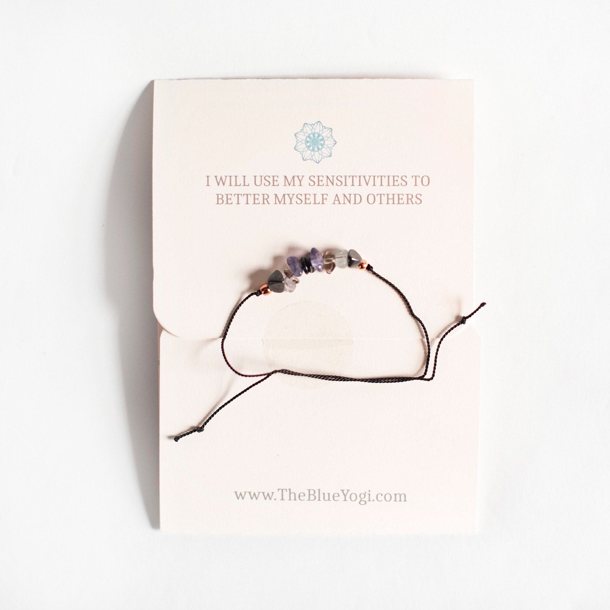 Turquoise Mulberry Empath crystal bracelet anklet with boho style, casual minimal design, featuring tie closure and turquoise beads.