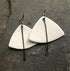 Handmade hypoallergenic lightweight ceramic statement earrings by Azure Nesoi, featuring modern design and smooth finish.
