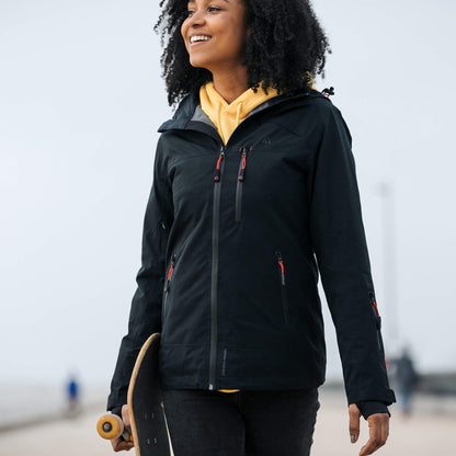 Black women’s activewear leggings from Rose Hemera Adventure 2.0 collection, shown on a model with a fitted athletic design.
