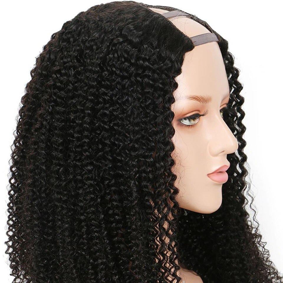 Kinky curly U part wig by Cerise Alfie, made from Brazilian Remy human hair, suitable for Black women, in a natural-looking style.
