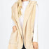 Ivory fleece hooded vest for women by Ochre Ismene, featuring a cozy, soft fleece fabric and a stylish hood design.