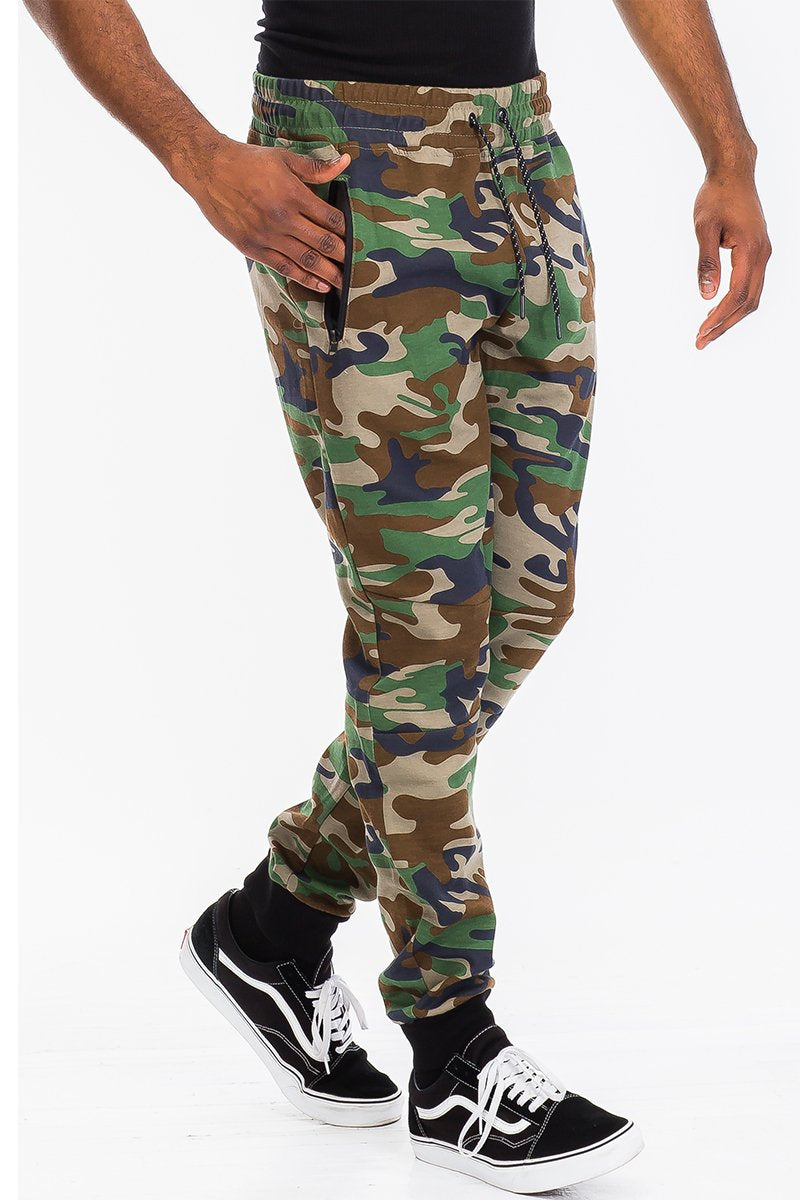 Green camo Heathered Cotton Sweats by Lime Milo, men&