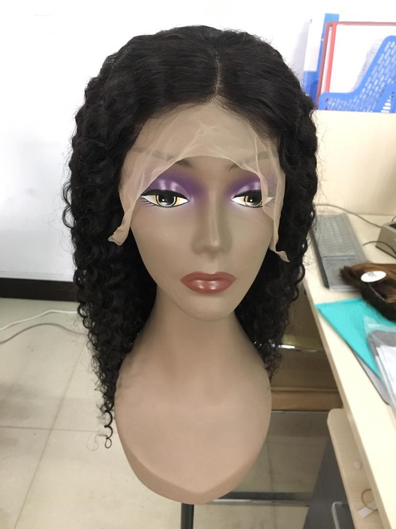 Cerise Alfie BeuMax Brazilian 13x4 Jerry Curl lace front human hair wig with voluminous curls and natural hairline.