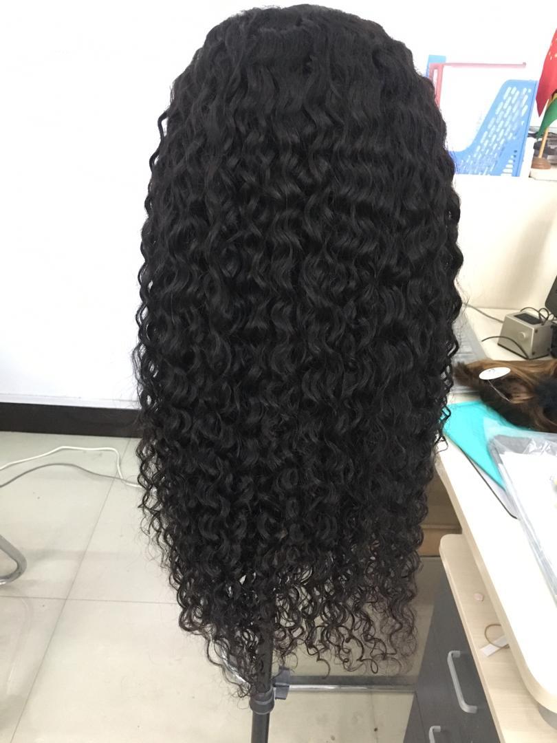 Cerise Alfie BeuMax Brazilian 13x4 Jerry Curl lace front human hair wig with curly texture, displayed on a mannequin head.