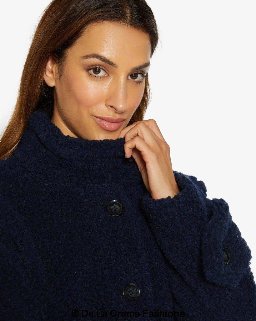 Rose Eleusis Julie high neck borg teddy coat, cozy fleece-lined jacket with a high neckline and plush texture for warmth and style.