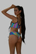 Reflective lace-up mini short from Brown Sooty lingerie collection, featuring sleek design and shiny reflective material.