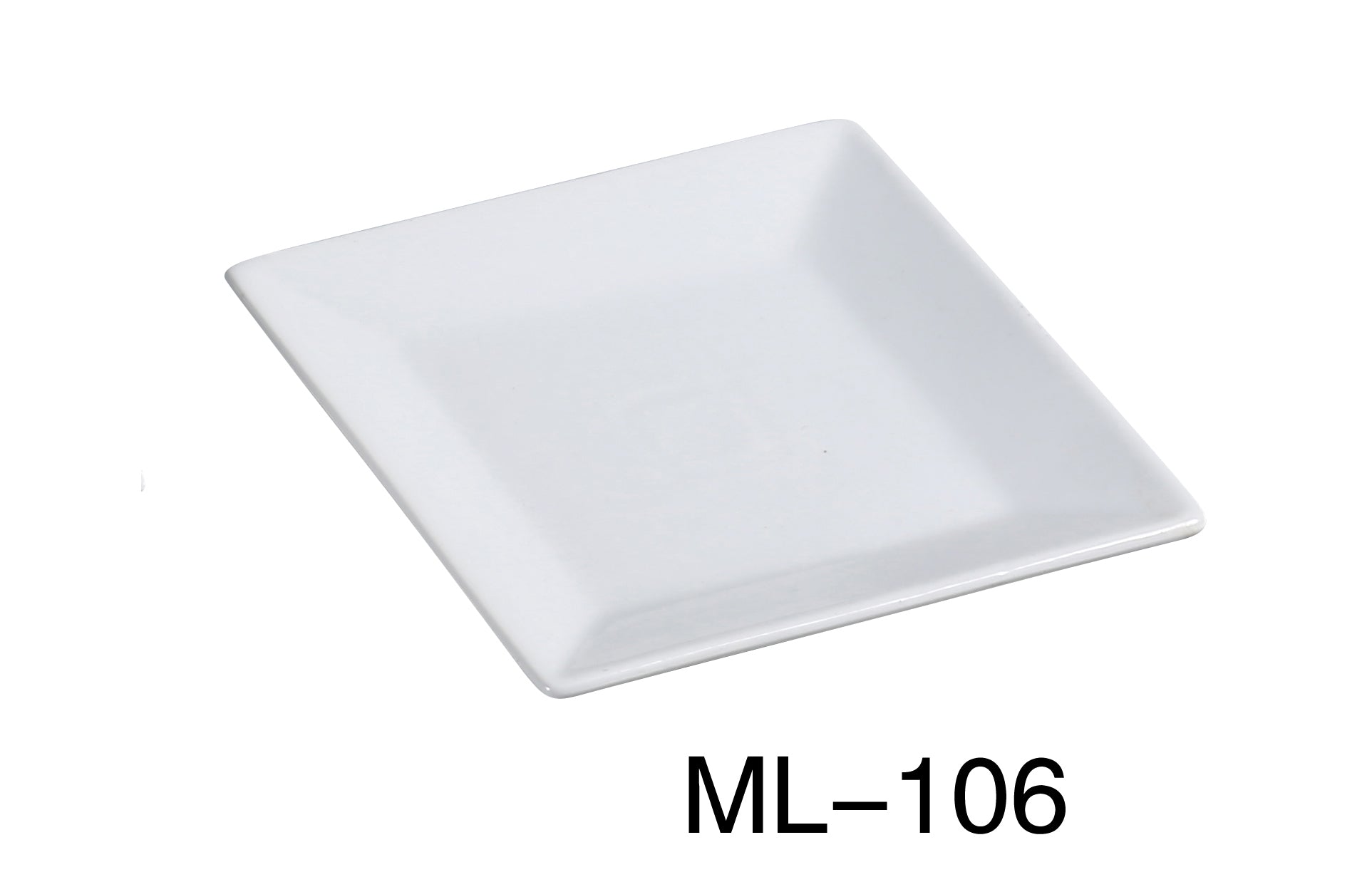 Lime Atlas Yanco ML-106 6-inch square plate with clean, white ceramic surface for home and garden dining use.