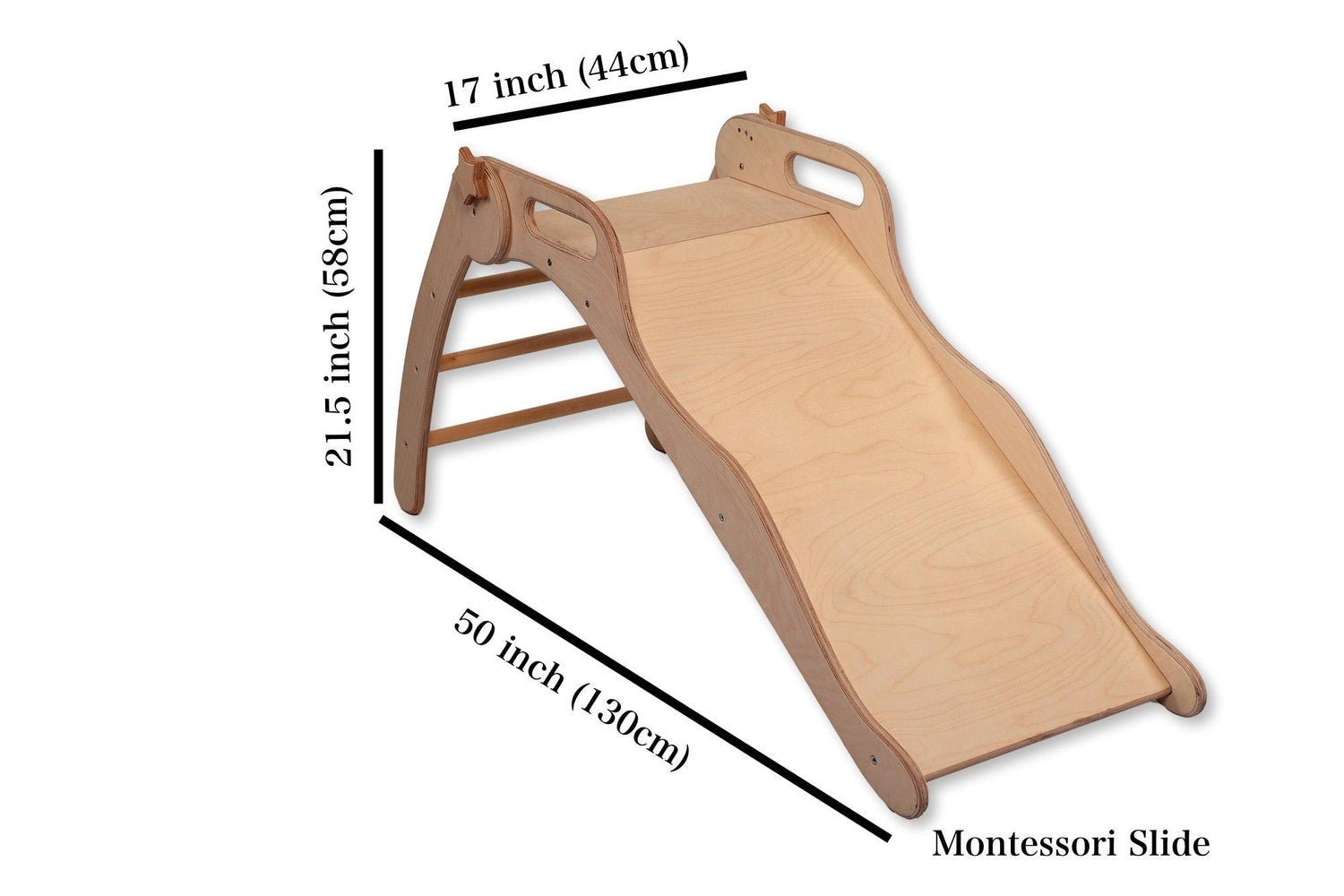 Foldable wooden slide from Red Oceanus, showcasing smooth wooden surface and foldable design for versatile furniture use.