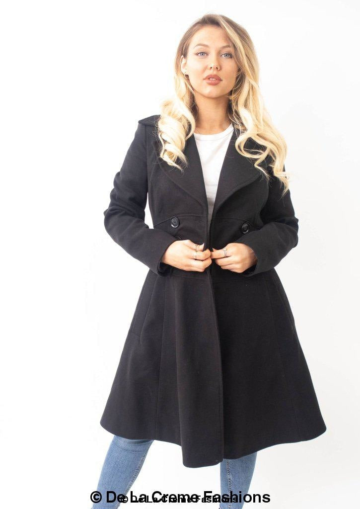 Rose Eleusis Kirsty Slim Fit A-Line Coat, stylish jacket with tailored fit and classic A-line silhouette, displayed on a model.