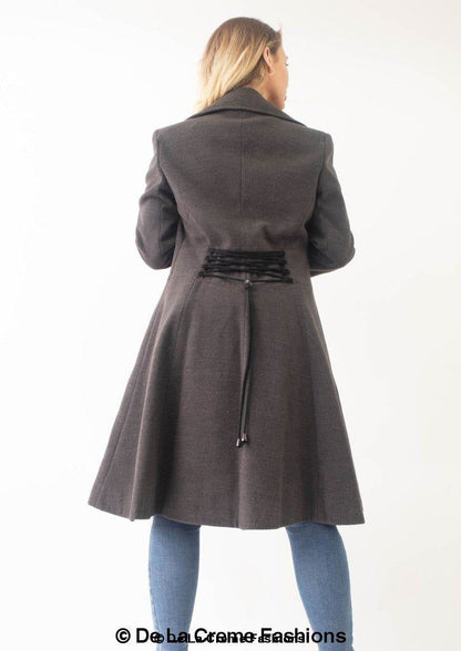 Rose Eleusis Kirsty slim fit A-line coat, stylish jacket with tailored silhouette and classic design, in a versatile wardrobe essential.