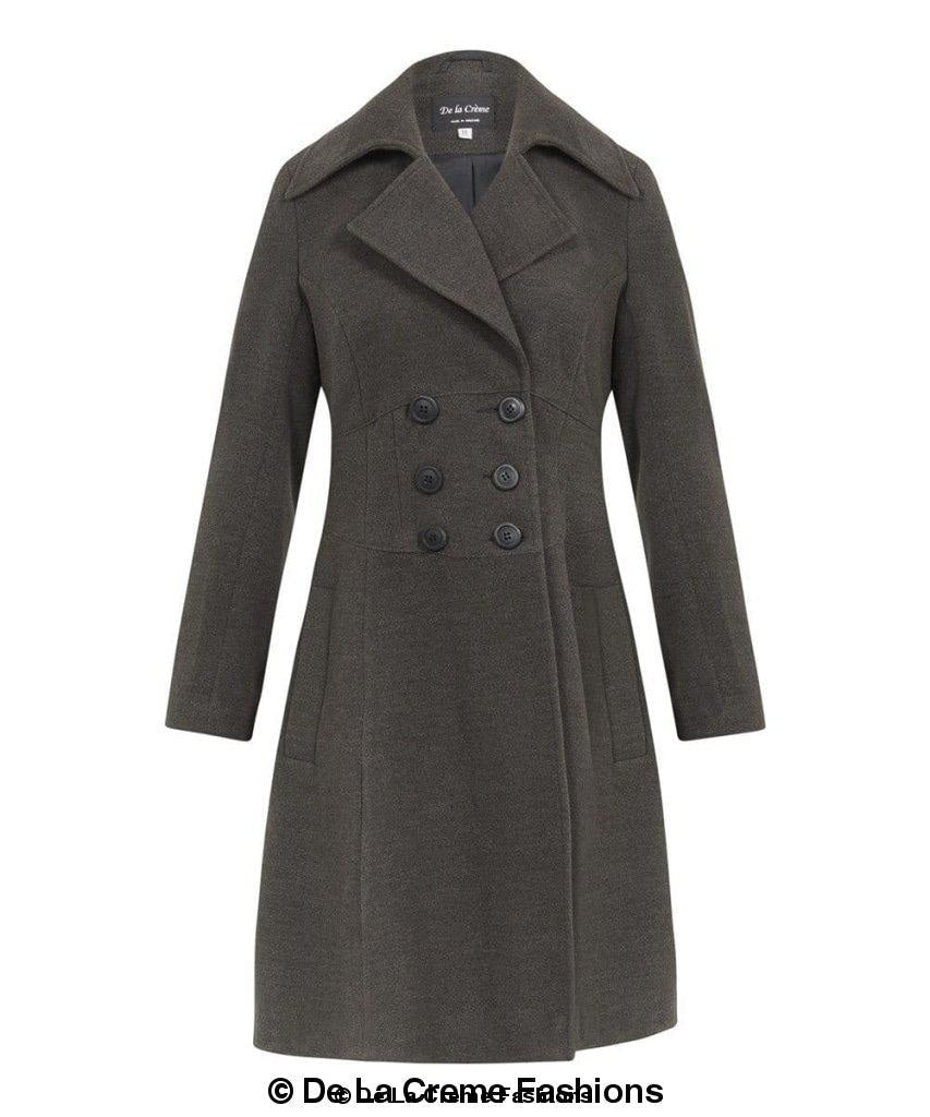 Rose Eleusis Kirsty Slim Fit A-Line Coat, stylish jacket with tailored fit and classic design, shown in the image.