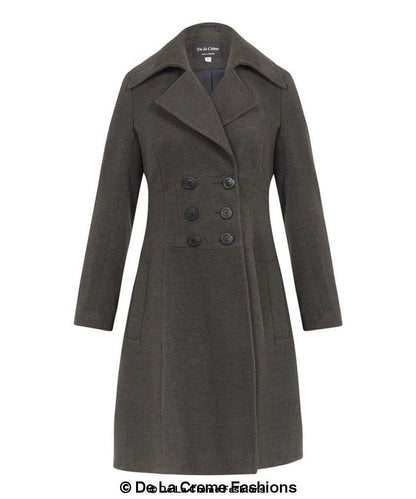 Rose Eleusis Kirsty Slim Fit A-Line Coat, stylish jacket with tailored fit and classic design, shown in the image.