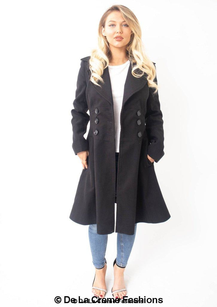 Rose Eleusis Kirsty Slim Fit A-Line Coat on mannequin, stylish jacket with tailored fit and classic A-line silhouette.
