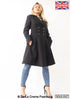 Black Kirsty Slim Fit A-Line Coat by Rose Eleusis, stylish women&