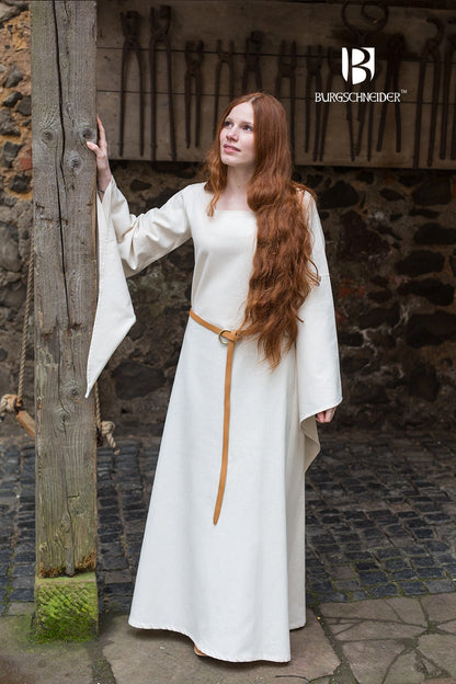 Azure Briseis Trumpet Sleeve Under Dress Klara Natural for festivals and parties, featuring elegant trumpet sleeves and a natural style.