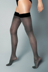 Lime Crius KRISTA 30DEN elegant striped hold-ups for women, featuring a stylish striped design and sheer 30 denier nylon.
