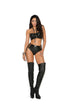 Brown Sooty leather booty shorts with lace-up sides, form-fitting adult fashion shorts shown in the image.