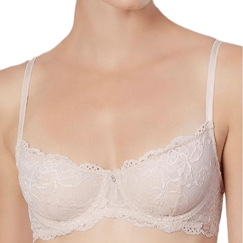 White lace demi cup bra by Montelle Intimates, featuring delicate lace design and supportive underwire, in size 30D.