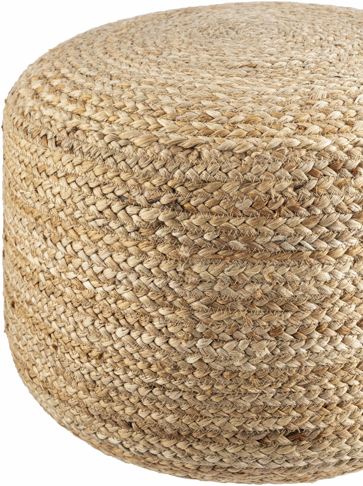 Lavertezzo Brick Red Knitted Beige Cotton Pouf