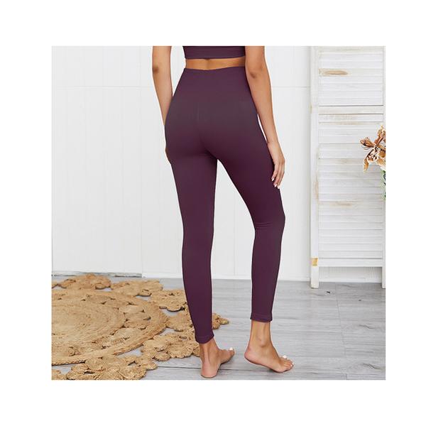 Amethyst Hera stretchy two-piece sportswear set with leggings, suitable for home and casual wear, shown in the image.