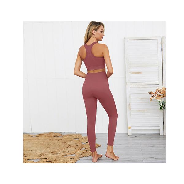 Amethyst Hera stretchy two-piece sportswear set with leggings and top, ideal for home and casual wear.