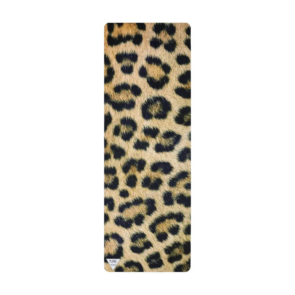 Foldable Leopard Suede Yoga Mat – 2mm Lightweight, Non-Slip Travel Mat by Yune Yoga