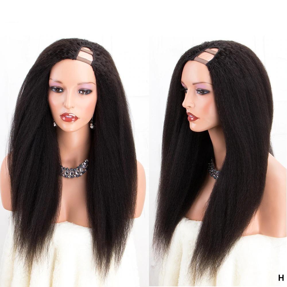 Cerise Alfie U Part Wig with kinky straight Brazilian human hair, 150 density, designed for Black women.