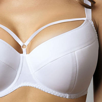 Lime Lucy Kinga Nati lightly padded full coverage strappy bra with adjustable straps and intricate design, close-up view.