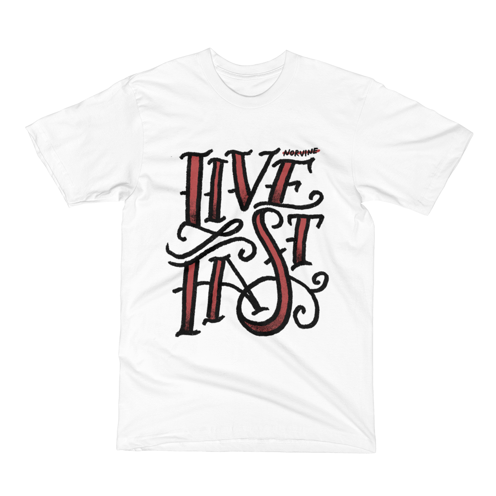 Callisto Live Fast T-shirt in black with bold graphic design, casual fit, and short sleeves, perfect for streetwear style.