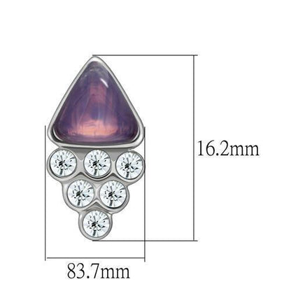 Rhodium white metal earrings with clear top-grade crystal, elegant jewelry design from Turquoise Tiger.