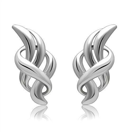 Rhodium white metal earrings by Turquoise Tiger, sleek jewelry with a polished finish and no stones for a minimalist look.