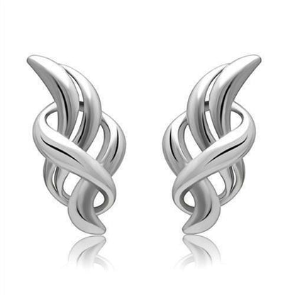 Rhodium white metal earrings by Turquoise Tiger, sleek jewelry with a polished finish and no stones for a minimalist look.