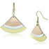 Turquoise Tiger rhodium, gold, and rose gold iron earrings with a sleek, modern design and no stones, close-up view.
