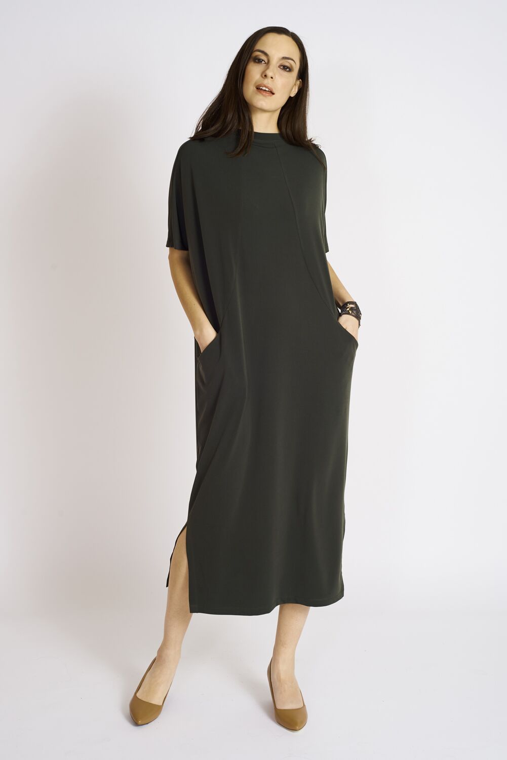 Purple Mango Emmerson dress for women, featuring a stylish and comfortable design, displayed on a model.