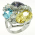 Turquoise Tiger LOA606 rhodium brass ring with AAA grade cubic zirconia, showcasing a stylish jewelry design.